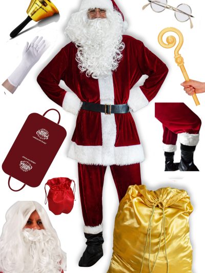 Komplet kostima Djeda Mraza haljina set od 12 dijelova